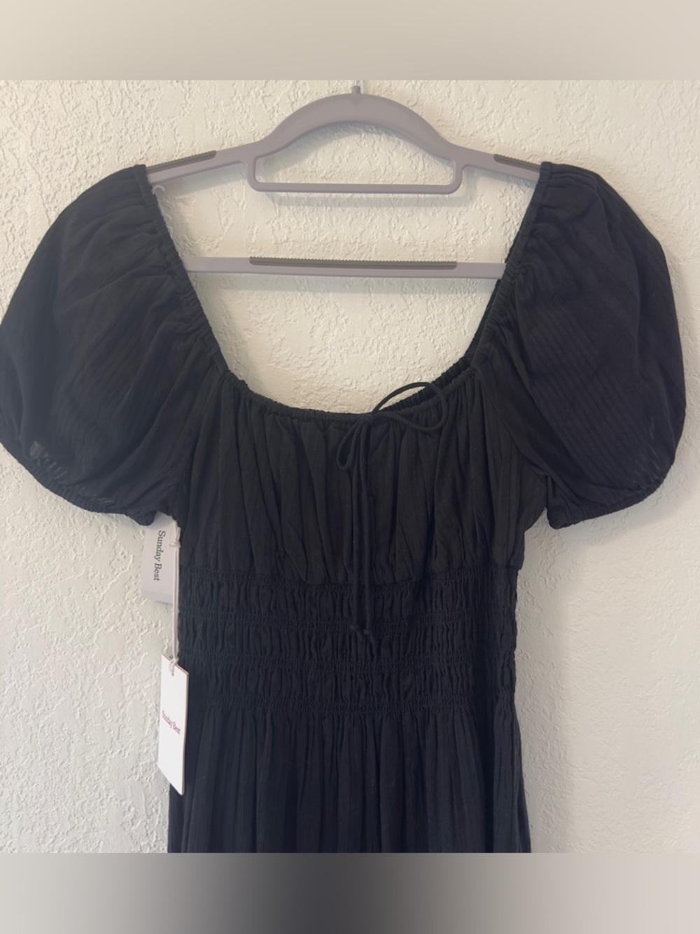 NWT Aritzia Sunday Best Black Kay Puff Sleeve Mini Dress - Picture 2 of 6